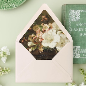 Floral Wedding Invitation Envelopes, Fine Art Lined Envelopes, Envelope Liners for Wedding Envelopes, A7 Envelope Liner, &quot;Spring Blossoms&quot;