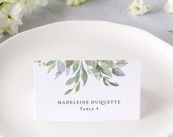 BEATRICE | Rustic Place Cards, Greenery Escort Cards, Printed Wedding Place Card, Name Cards Wedding