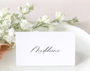 SOLANGE | Modern Calligraphy Wedding Place Card, Printed Escort Cards, Name Cards Wedding, Simple Wedding Place Cards