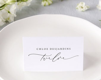 ODETTE | Modern Wedding Place Card, Printed Escort Cards, Name Cards Wedding, Elegant Wedding Place Cards