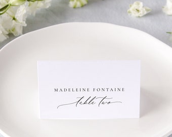 SOLANGE | Modern Calligraphy Wedding Place Card, Printed Escort Cards, Name Cards Wedding, Simple Wedding Place Cards