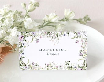 DAPHNE | Floral Wedding Place Cards, Wildflower Wedding Escort Cards, Wedding Decor Name Place Cards, Wedding Table Decor Place Card