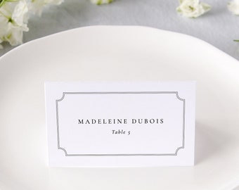 Classic Wedding Place Cards, Traditional Wedding Escort Cards, Wedding Decor Name Place Cards, Wedding Table Decor Place Card | VIVIENNE