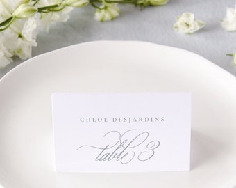 GISELLE | Elegant Wedding Place Cards, Calligraphy Escort Cards, Printed Name Cards Wedding, Classic Wedding Place Card
