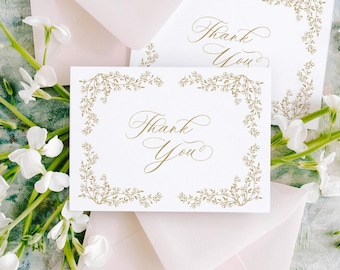 Gold Thank You Cards With Envelopes,blank Cards For Business,wedding,bridal Shower, Baby Shower,anniversary And All Occassions