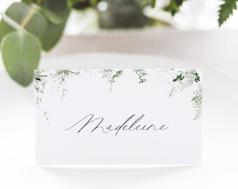 BELLAMY | Rustic Place Cards, Modern Calligraphy Escort Cards, Greenery Wedding Place Card, Name Cards Wedding