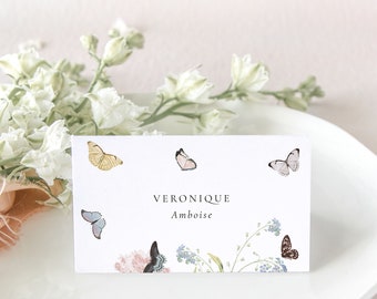 Butterfly Place Card, Modern Wedding Escort Cards, Printed Place Cards, Name Cards Wedding | VICTORIA