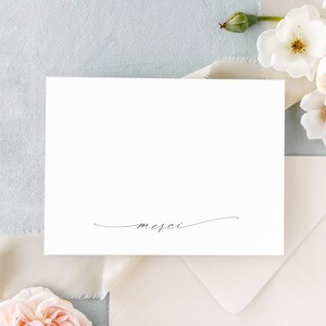 Elegant Wedding Thank You Cards, Thank You Cards Wedding, Modern Wedding Shower Thank You Card, Set of 10 image 5