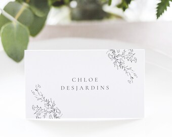 ELEONORE | Modern Wedding Place Card, Name Cards Wedding, Printed Escort Cards