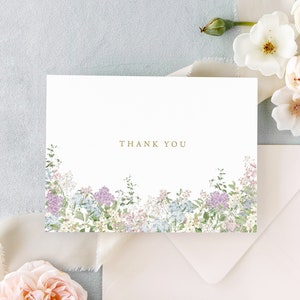 Floral Thank You Card Set, Elegant Thank You Cards, Baby Shower Thank You Cards, Thank You Cards Bridal Shower, Bridesmaid Thank You Card image 2