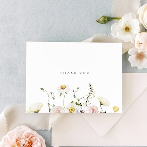 Modern Floral Thank You Cards, Bridal Shower Thank You Card, Baby Shower Thank You Cards, Note Cards with Envelopes, Wedding Thank You image 5