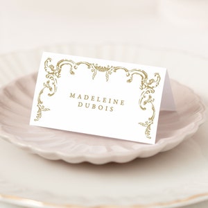Anglais marque-places pour mariage Régence, marque-places nom, décoration de table de mariage élégante, marque-place pour mariage romantique à imprimer | CHARLOTTE