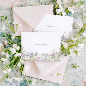 Floral Thank You Card Set, Elegant Thank You Cards, Baby Shower Thank You Cards, Thank You Cards Bridal Shower, Bridesmaid Thank You Card image 4