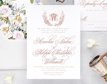 ANNELISE | Fall Wedding Invitations,  Elegant Wedding Invitations, Classic Wedding Invitation