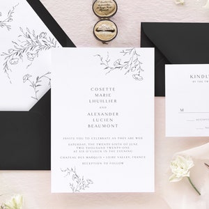 COSETTE Elegant Wedding Invitations, Romantic Wedding Invitation Suite, Luxury Wedding Invitation image 1