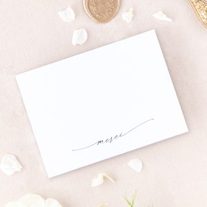 Elegant Wedding Thank You Cards, Thank You Cards Wedding, Modern Wedding Shower Thank You Card, Set of 10 image 1