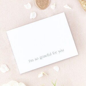 I'm So Grateful For You Thank You Cards, Bridal Shower Thank You Card Set, Baby Shower Thank You Cards, Bridesmaid Thank You Card