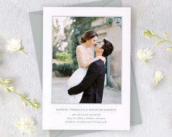 DAPHNE | Modern Frame Save the Dates with Photo, Classic Save the Date Cards, Picture Save the Date, Elegant Save the Date for Wedding