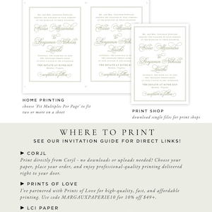 Sage Green Wedding Invitation Templates, Classic Wedding Invitations Instant Download, Regency Style Wedding Invite Printable MPD1005 image 8