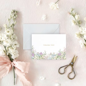 Floral Thank You Card Set, Elegant Thank You Cards, Baby Shower Thank You Cards, Thank You Cards Bridal Shower, Bridesmaid Thank You Card image 7
