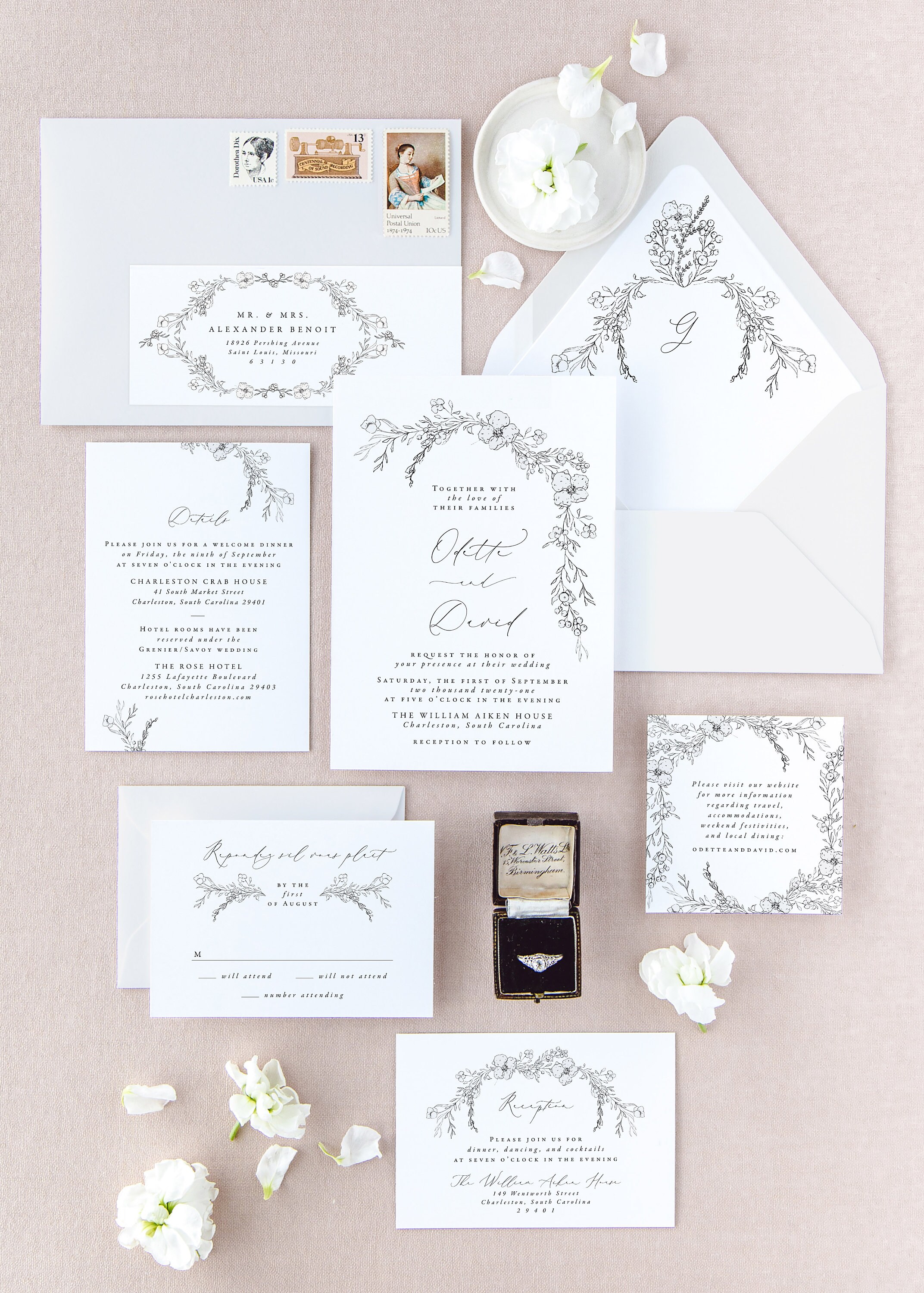 Floral Wedding Guest Address Labels for Wedding Invitations Etsy