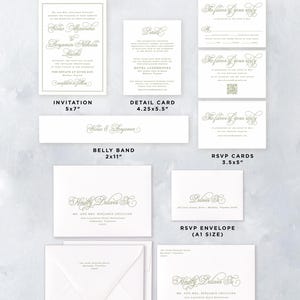 Sage Green Wedding Invitation Templates, Classic Wedding Invitations Instant Download, Regency Style Wedding Invite Printable MPD1005 image 3