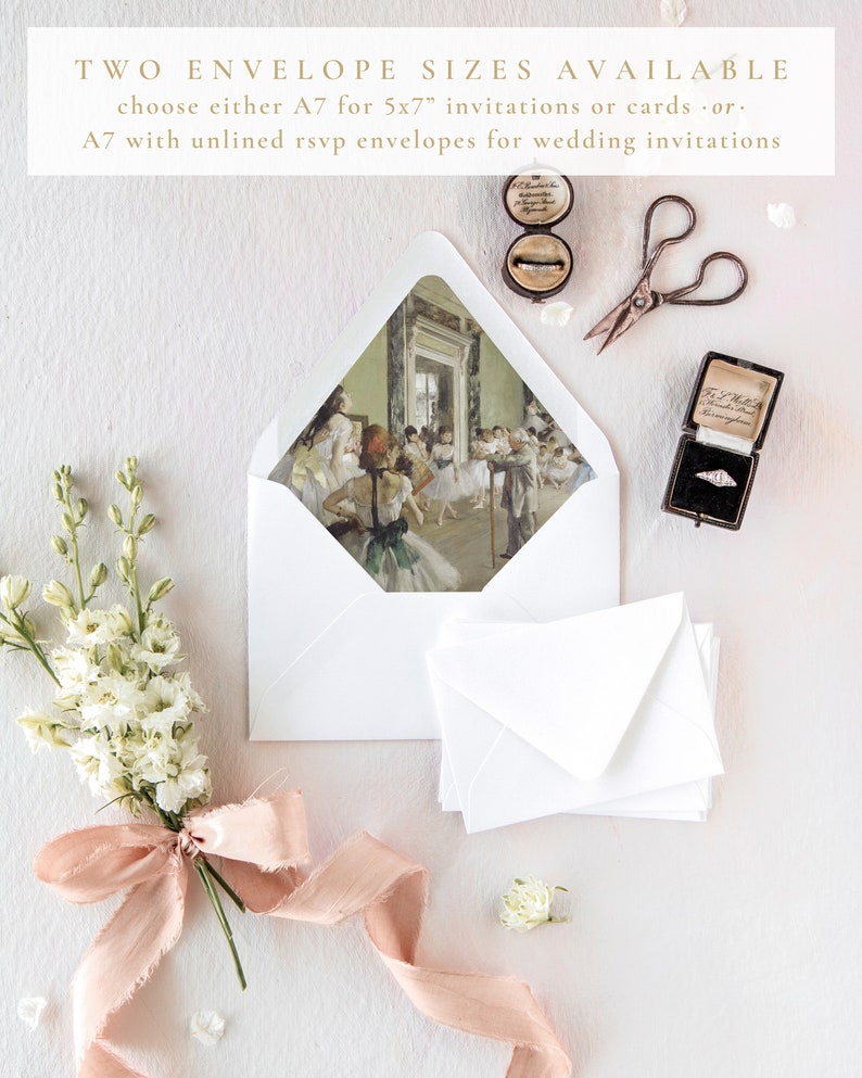 Degas the Ballet Class Wedding Envelopes Lined Envelopes With Etsy