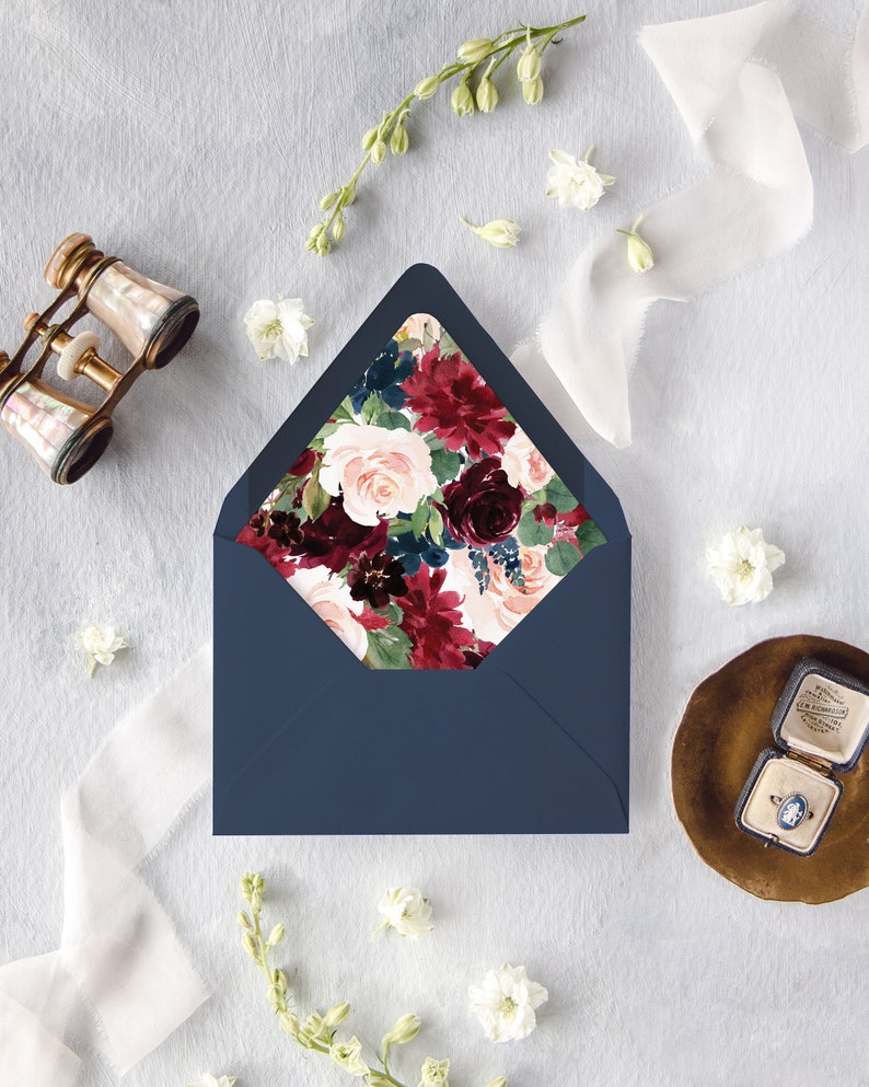 Floral Wedding Envelopes Lined Envelopes for Wedding Fall Etsy Australia