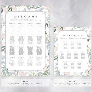 VIVIENNE Butterfly Wedding Seating Chart, Floral Wedding Table Plan, Printable Wedding Signs, Wedding Seating Plan, Seating Chart Wedding image 6