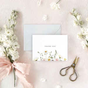 Cartes de remerciement florales modernes, carte de remerciement de douche nuptiale, cartes de remerciement de baby shower, cartes de notes avec enveloppes, remerciement de mariage image 8