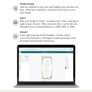 The image is a laptop screen displaying a file editing interface for a file named "HOW IT WORKS" that allows users to edit their file with Corjl, a free and open-source word processing software.