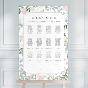 Butterfly Wedding Seating Chart, Floral Wedding Table Plan, Printable Wedding Signs, Wedding Seating Plan, Seating Chart Wedding | VIVIENNE