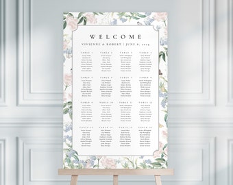 VIVIENNE | Butterfly Wedding Seating Chart, Floral Wedding Table Plan, Printable Wedding Signs, Wedding Seating Plan, Seating Chart Wedding