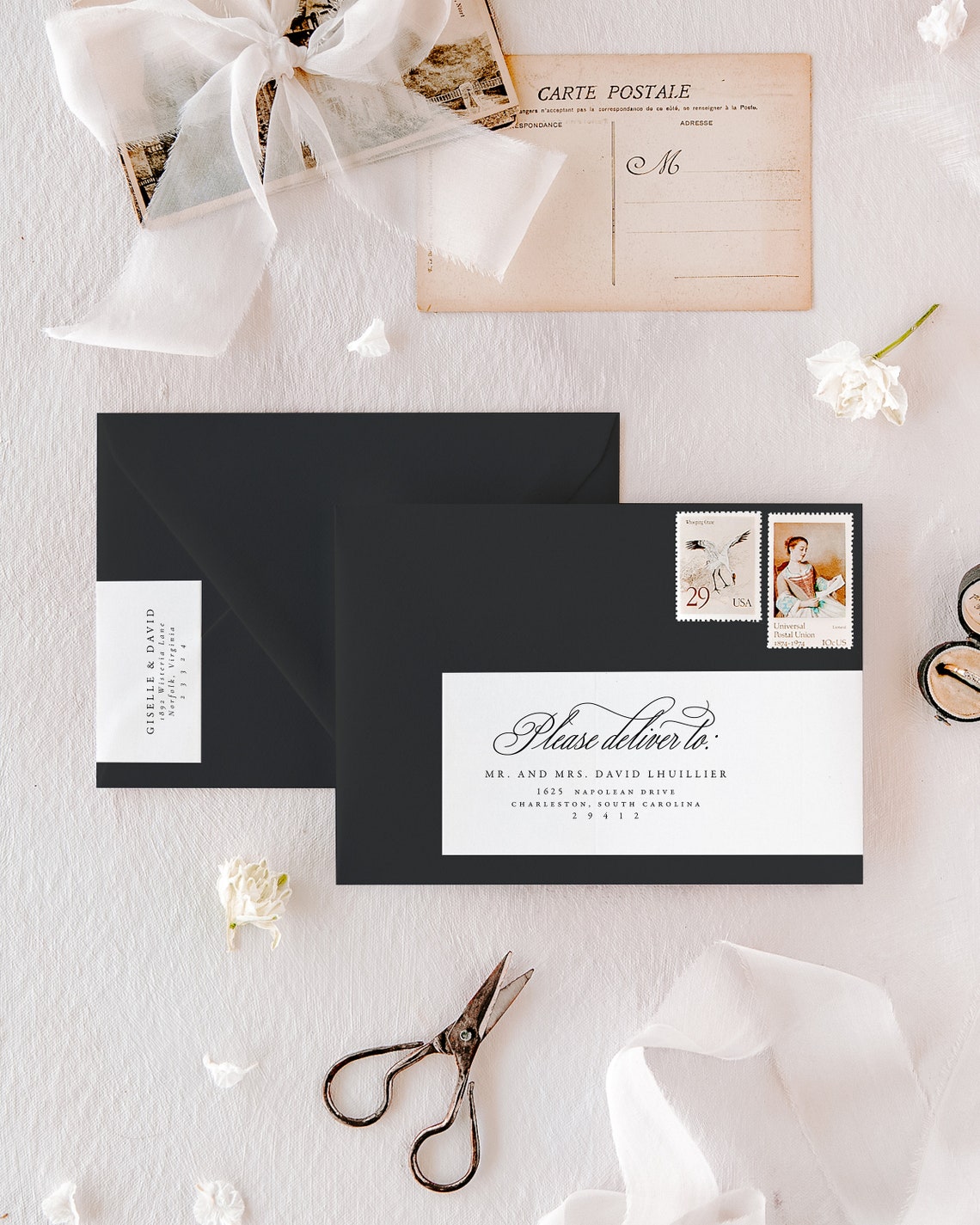 Classic Wedding Invitation Guest Address Labels Address Etsy