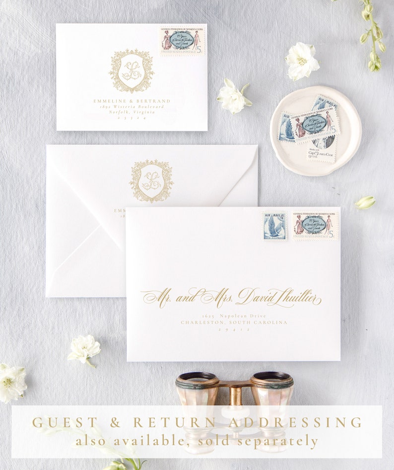 Fine Art Wedding Invitation Envelopes, Lined Envelopes for Elegant Wedding Invitations, French Art Envelope Liners, Set of 10, French Fete image 5