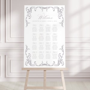 JULIETTE Elegant Wedding Seating Chart, Purple Wedding Sign, Wedding Table Plan, Printable Wedding Signs, Wedding Seating Plan image 4