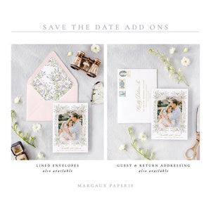 ISABELLE Floral Frame Save the Date, Save the Dates with Frame, Wildflower Save the Date Cards, Elegant Wedding Invitations Save the Date image 4