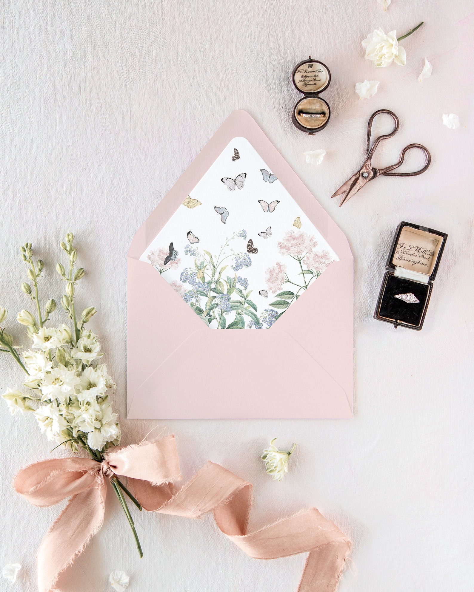 Butterfly Envelope Liners Modern Wedding Invitation Etsy