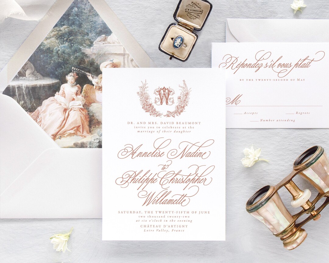 ANNELISE Elegant Wedding Invitations, Luxury Wedding Invitation