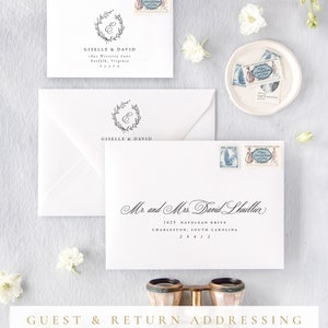 Dark Floral Wedding Invitation Envelopes, Modern Envelope Liners, Lined Envelopes for Fall Wedding Invitations, Set of 10, Dark Dutch image 5