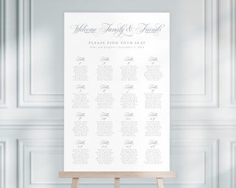 ESME | Elegant Wedding Seating Chart Poster, Calligraphy Wedding Seating Plan, Printable Wedding Decor, Wedding Seating Chart Printable