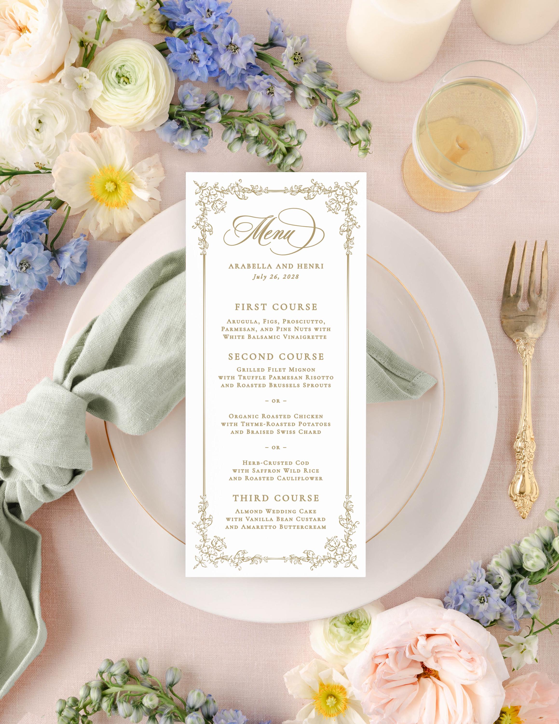 Elegant Wedding Menu Template Instant Download Wedding Decor, Editable ...