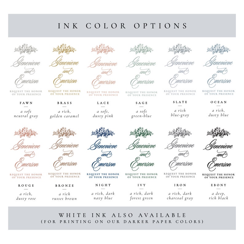 Name Cards Wedding Elegant Wedding Place Card, Floral Wedding Place Cards Printed Escort Cards