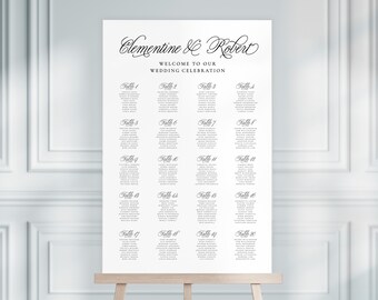 CLEMENTINE | Classic Wedding Seating Chart, Calligraphy Wedding Sign, Wedding Table Plan, Printable Wedding Signs, Wedding Seating Plan