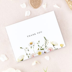 Modern Floral Thank You Cards, Bridal Shower Thank You Card, Baby Shower Thank You Cards, Note Cards with Envelopes, Wedding Thank You image 4