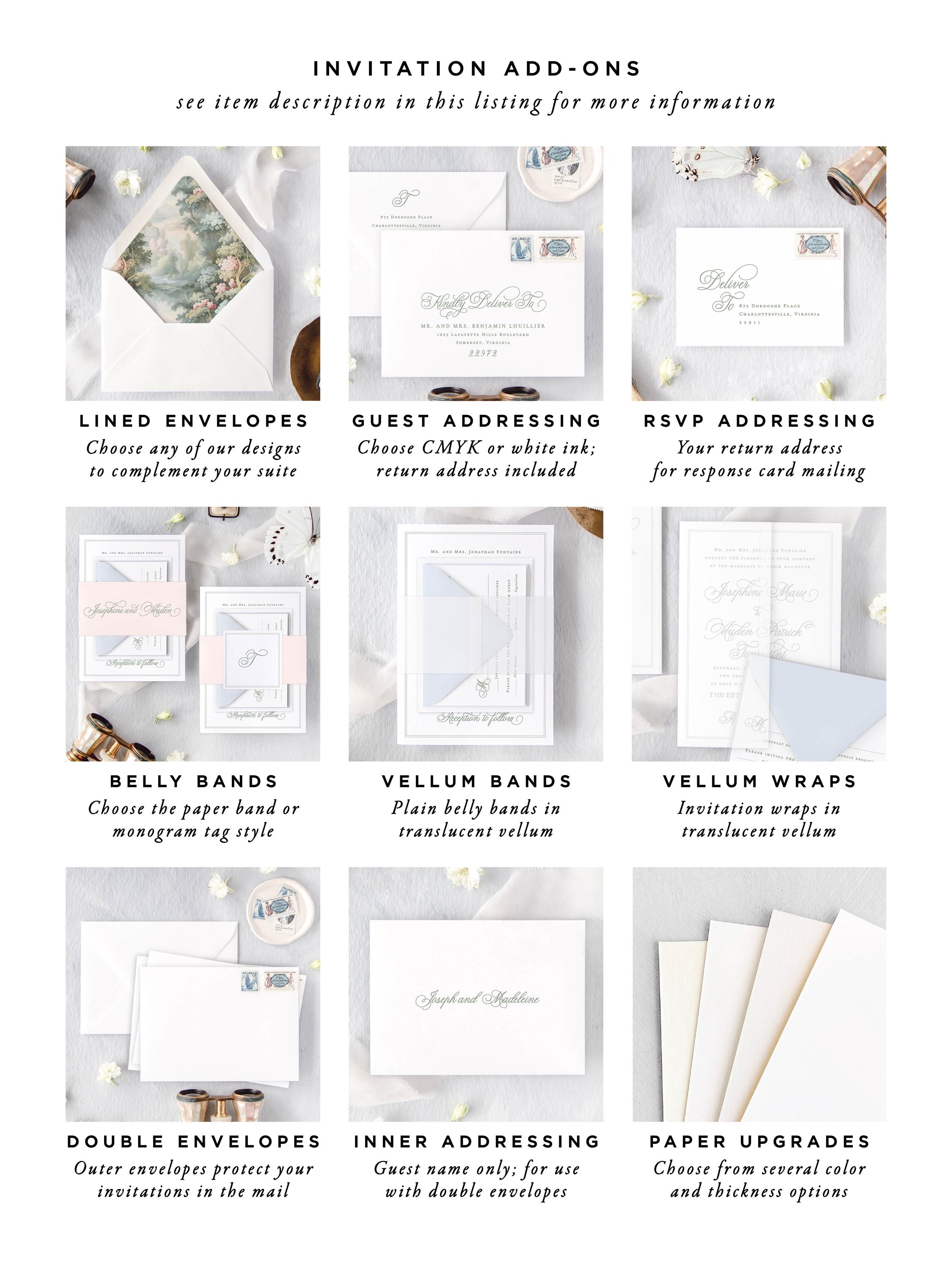 Floral Crest Wedding Invitation Suite, Regency Style Wedding 