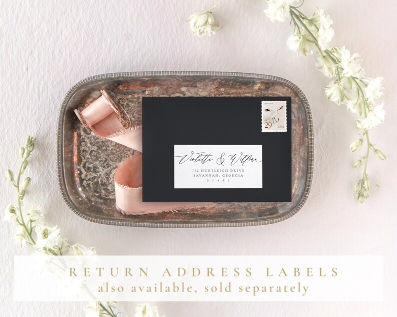 Modern Calligraphy Wedding Invitation Address Labels Guest Etsy