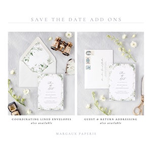 BELLAMY Greenery Wedding Save the Date, Modern Save the Dates, Fall Wedding Papeterie, Spring Save the Date Cards, Digital Download image 7