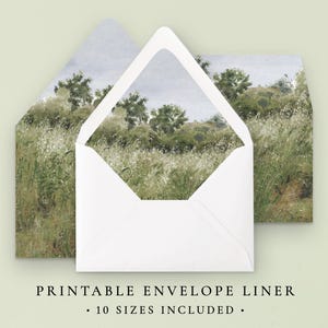 Nature Landscape Envelope Liner Template Digital, Printable Envelope Liners for Wedding Invitation, Rustic Wedding Template Instant Download