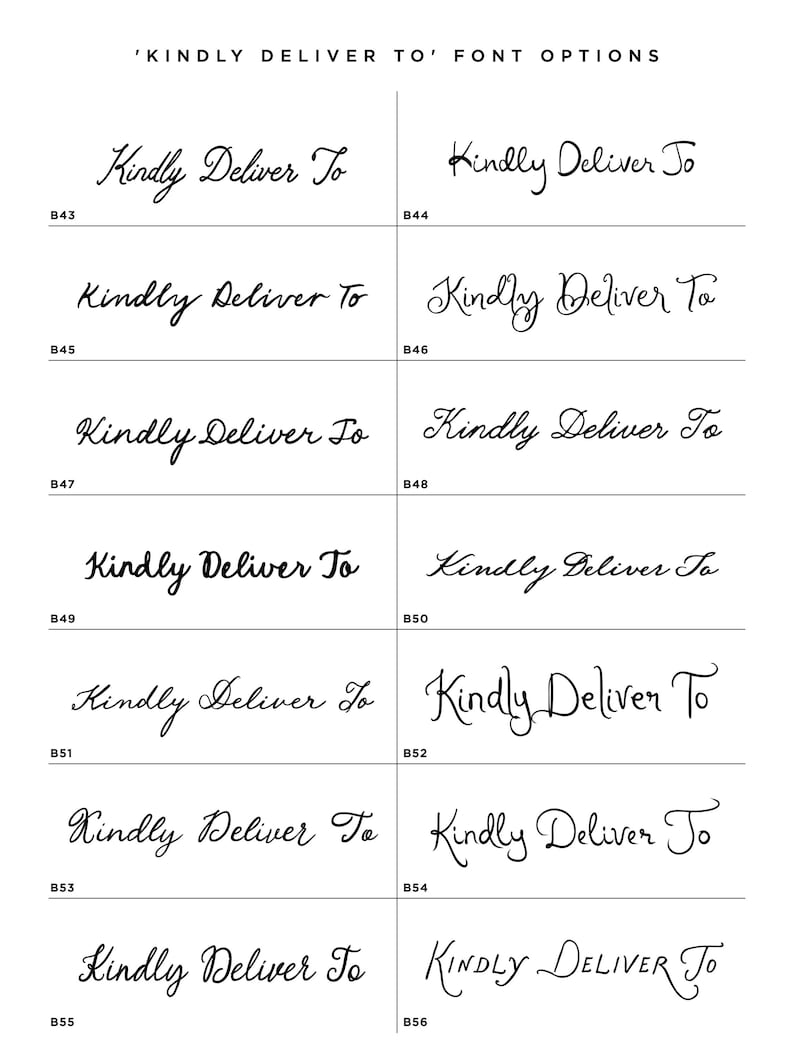 a set of calligraphys with different types of writing